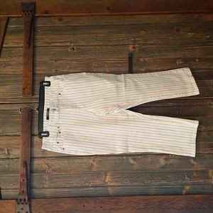 Chaps capris, size 6, pinstripe cream/denim